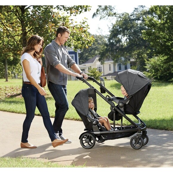 Graco Uno2Duo Stroller Second Seat, Ellington Fashion, Grey New - Picture 5 of 5